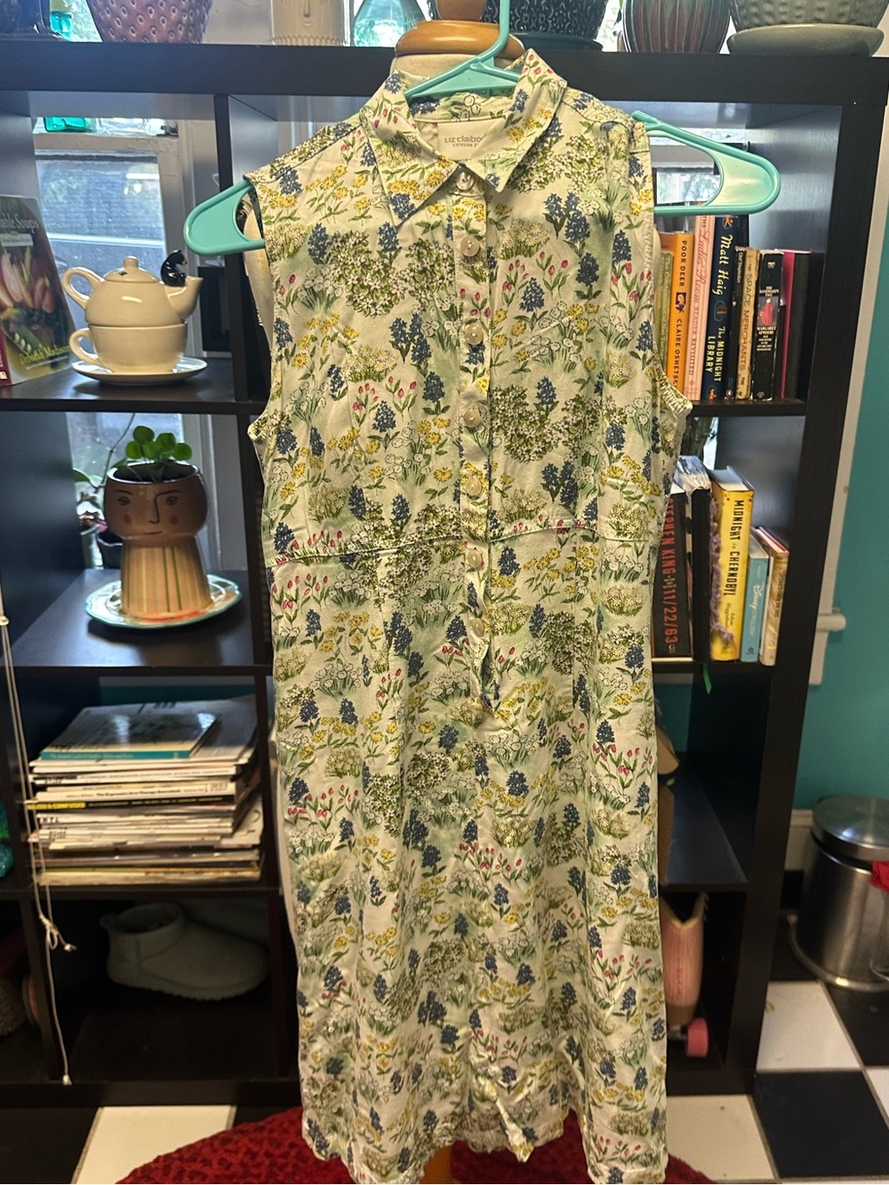 Y2k Liz Claiborne Sleeveless Floral  butterfly tulip dress